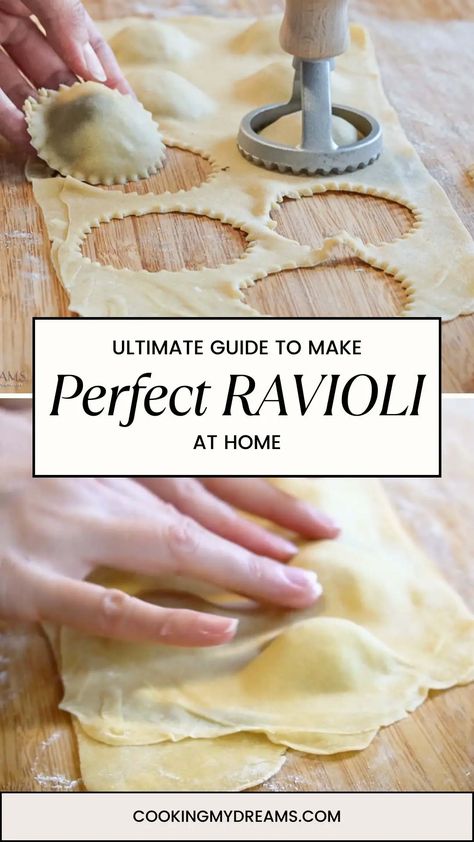 How to make perfect handmade Ravioli (complete step-by-step guide) Ravioli Pasta Recipe, Homemade Ravioli Dough, Handmade Pasta Recipe, Ravioli Recipe Homemade, Make Ravioli, Handmade Ravioli, How To Make Ravioli, Ravioli Dough, Easy Homemade Pasta