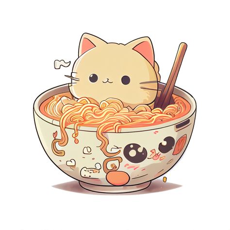 Noodles Drawing, Ramen Drawing Cute, Kawaii Ramen Drawing, Graphic Design T Shirt, Bowl Of Ramen Illustration, Ramen Art Cute, Cat Eating Ramen Drawing, Cat Eating Ramen, Bowl Of Noodles