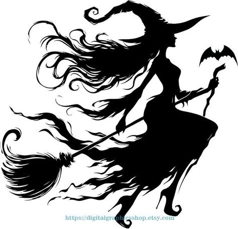 Dark Witch Art, Witch Woman, Witch Silhouette, Scary Witch, Art Silhouette, Door Decorating, Classroom Art Projects, Witch Design, Halloween Silhouettes