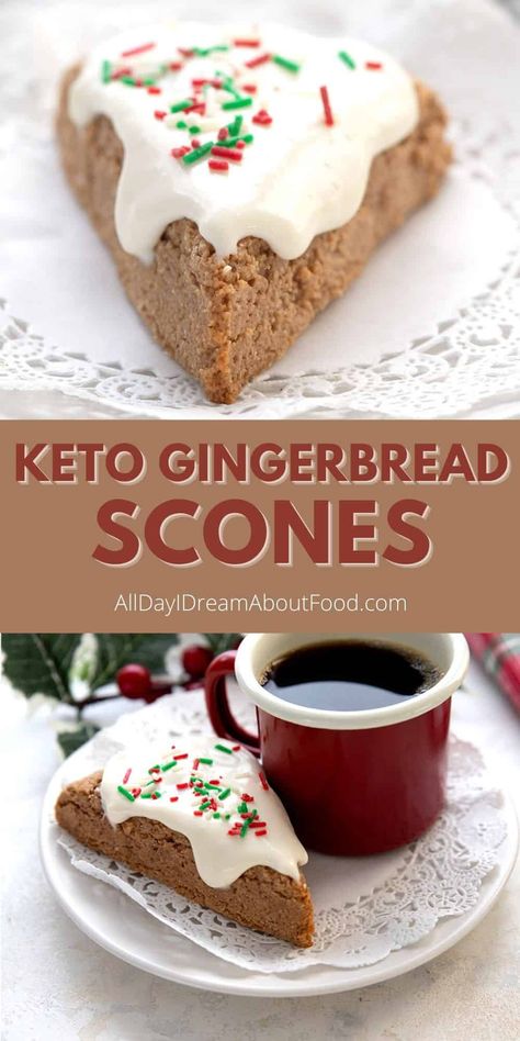 Keto Cinnamon Scones, Keto Gingerbread Biscotti, Keto Gingerbread Scones, Low Carb Scones Recipe, Keto Cranberry Scones, Keto Breakfast Biscuits, Keto Gingerbread Muffins, Sugar Free Scones Recipe, Keto Butter Pie