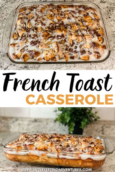 French Toast Casserole Using Cinnamon Rolls, Pillsbury Cinnamon Roll Recipes Breakfast French Toast Bake, Easy Breakfast For Potluck, Breakfast Casserole With Biscuits Sweet, Pillsbury French Toast Bake, Easy Breakfast Cinnamon Roll Casserole, Breakfast Recipes Group, Quick Easy Breakfast Ideas For A Group, Sweet Breakfast Casserole Easy