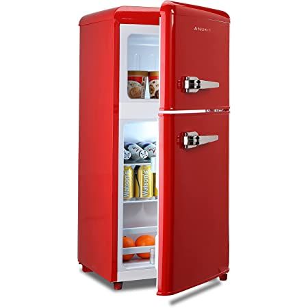 Amazon.com: RCA RFR786-RED 2 Door Apartment Size Refrigerator with Freezer, 7.5 cu. ft, Retro Red & Nostalgia BST3RR 3-in-1 Family Size Multi-Function, Retro Red : Appliances Apartment Refrigerator, Red Apartment, Apartment Size Refrigerator, Red Energy, Mini Fridge With Freezer, Retro Refrigerator, Frozen Dinners, Compact Refrigerator, Door Shelves