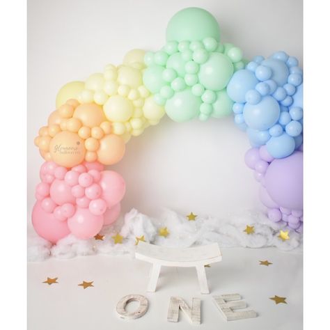 Pastel rainbow vibes for the cutest first birthday photoshoot! • • • #pastelrainbow #rainbowballoons #balloonrainbow… | Instagram First Birthday Photoshoot, Rainbow Balloons, Birthday Photoshoot, Pastel Rainbow, First Birthday, The Cutest, First Birthdays, Balloons, Pastel