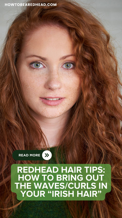 Irish Curls Hairstyle, How To Style Irish Curls, Irish Waves Hair, Irish Curls Routine, Irish Hair Texture, Irish Curly Hair, Irish Curls, Irish Hair, Wavy Red Hair