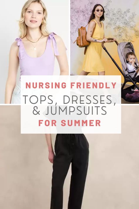 Summer's here and it's time to upgrade your wardrobe with chic nursing-friendly tops, dresses, and jumpsuits. From breezy fabrics to easy access designs, we've got you covered. Check out our top picks that will keep you cool, comfortable, and effortlessly stylish while nursing your little one. Because you deserve to look fab while being the amazing mom you are! 🌟 #MomLife #NursingFashion #SummerStyle #MillennialMoms Summer Nursing Outfits, Nursing Friendly Outfits Summer, Nursing Clothes Breastfeeding, Nursing Friendly Clothes, Postpartum Style, Nursing Friendly Outfits, Feeding Dresses, Nursing Friendly Tops, Breastfeeding Friendly Dresses