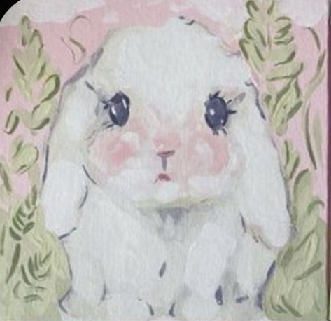 Coquette Animals Painting, Aesthetic Pink Pfp, Coquette Animals, Princess Coquette, Bunny Painting, Cute Paintings, Bunny Art, Wow Art, Full Of Love