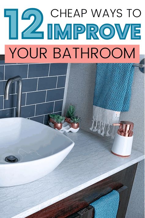 Cheap Bathroom Ideas Budget, Cheap Bathroom Decor Ideas, Bathroom Updates On A Budget Diy Modern, Inexpensive Bathroom Ideas, Easy Bathroom Remodel Cheap Diy, Diy Bathroom Ideas On A Budget, Small Cheap Bathroom Remodel, Affordable Bathroom Makeover, Inexpensive Bathroom Updates