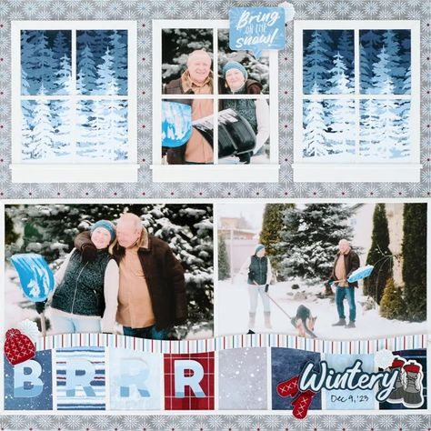 Watch the Snowfall With This Winter Layout Creative Memories Scrapbooking Layouts, Winter Layout, Pet Scrapbook Layouts, Winter Watch, Winter Scrapbook Layouts, Scrapbooking 101, Winter Scrapbooking, Christmas Layout, Winter Scrapbook