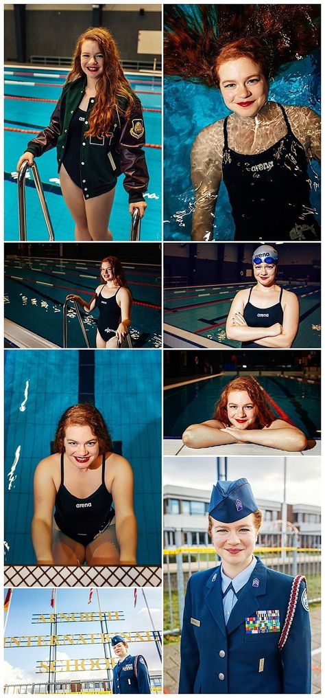 Pool Senior Pictures, Swim Graduation Pictures, Swim Poses Photography, Diving Senior Pictures, Water Polo Pictures Senior Pics, Senior Swim Pictures, Water Polo Senior Pictures, Senior Swimming Pictures Ideas, Swimming Pose Ideas