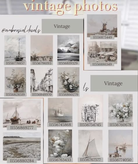 Bloc Burg Decal Codes, Bloxburg Code Wallpaper, Fancy Paintings Bloxburg Decal, Vintage Decal Codes Bloxburg, Photo Codes Berry Ave, Cloud Decal Bloxburg, Bloxburg Painting Codes Rustic, Paintings Decals Bloxburg, Bloxburg Cloud Decal Codes