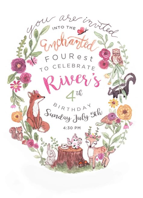 River's Enchanted FOURest | CatchMyParty.com