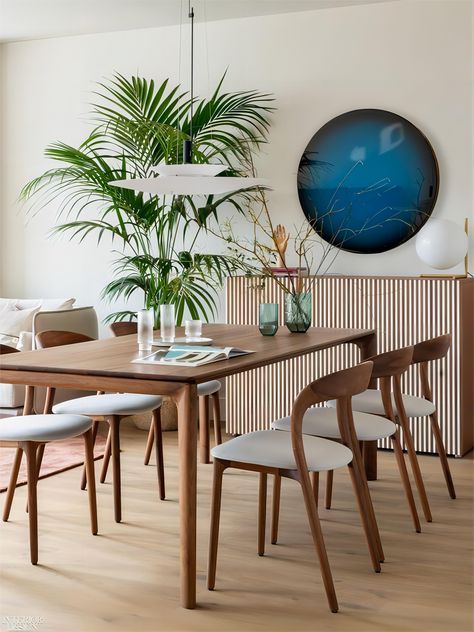 Dining Tables Rectangular, Dining Room Chair Ideas, Dinning Room Inspiration, Industrial Wood Dining Table, Dining Room Table Lamps, Table With Chairs, Modern Dining Room Chairs, Dining Room Paint Colors, Dining Interior