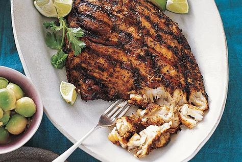 Striped Bass Recipe Grilled, Striped Bass Recipe, Grill Dinner, Grilling Fish, Bass Recipe, Tuna Tacos, Grill Fish, Corn Salsa Recipe, Grilled Fish Recipes