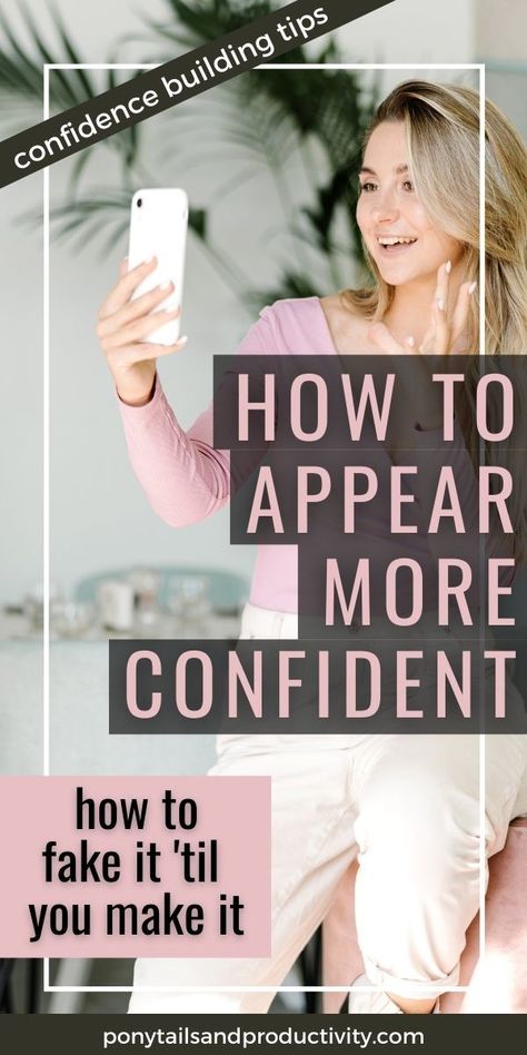 Should you "fake it 'til you make it?" Let's discuss how to fake confidence and appear more self-assured than you really are! Here is how to appear more confident with these confidence building tips! Fake Confidence, Successful Business Tips, Building Self Esteem, Self Development Books, Personal Development Books, What Is Self, Development Quotes, Building Tips, Babe Quotes