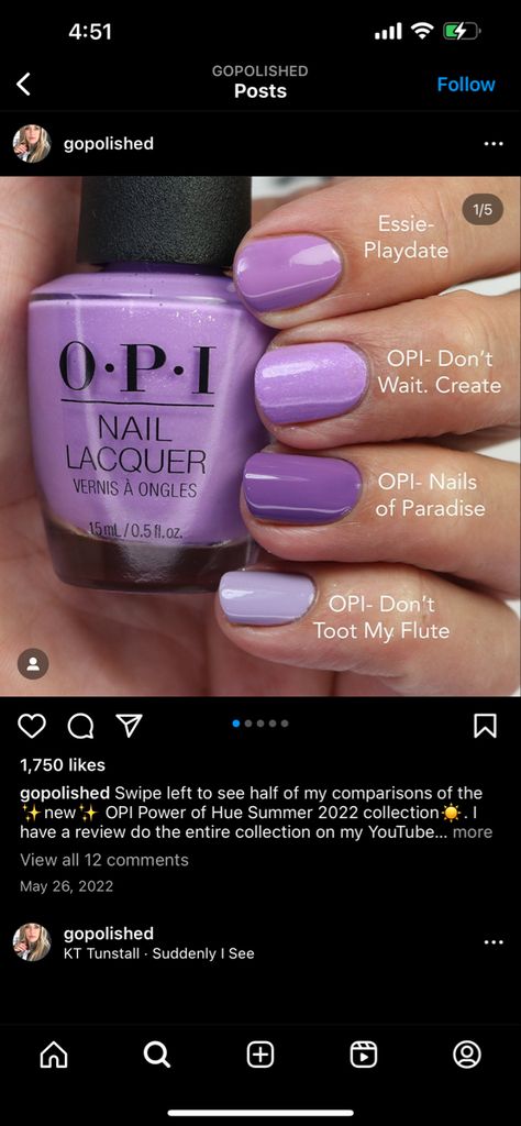 Purple Nail Colors Shades, Opi Purple, Purple Gel Polish, Nail 2024, Opi Gel Nails, Opi Polish, Pretty Nail Colors, Nails Now, Painted Nails