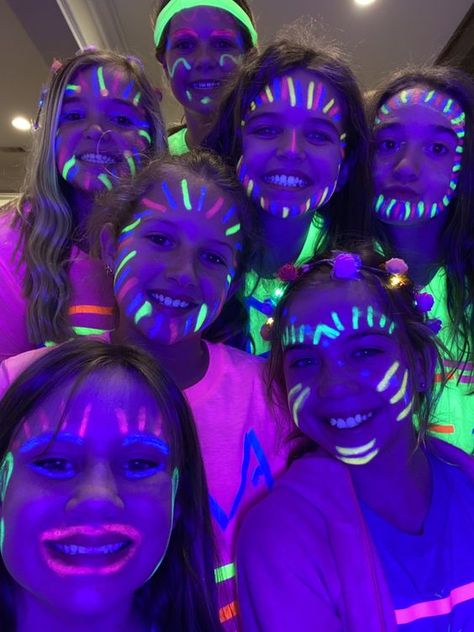 Glow Face Paint, Neon Face Paint, Festival Face Paint, Paintball Party, Glow In Dark Party, Sweet Sixteen Birthday Party Ideas, Glow Birthday Party, Neon Paint, Neon Birthday