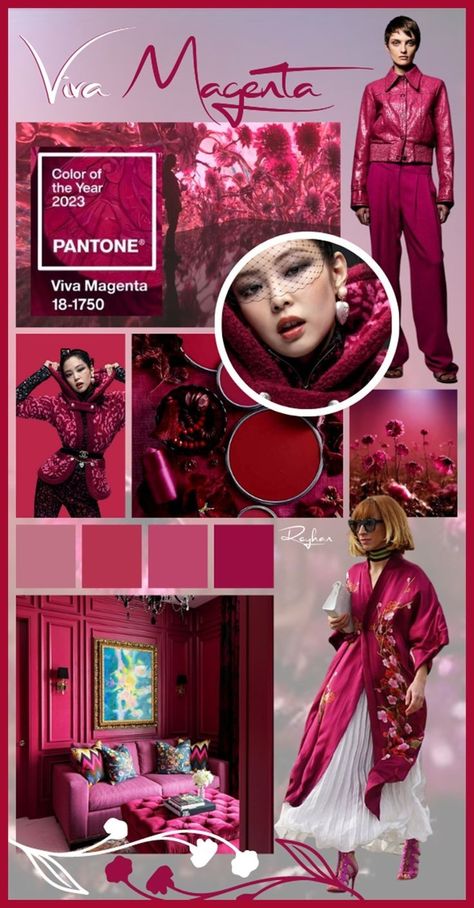 Magenta Pantone, Pantone Color Of The Year, Viva Magenta, Color Combinations For Clothes, Claret Red, Cerise Pink, My Board, Mood Board Fashion, Color Stories