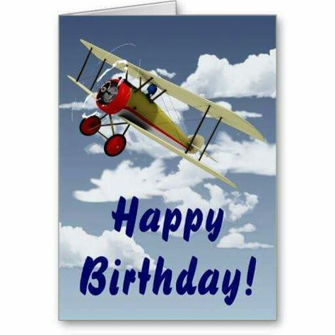 Plane bday Happy Birthday Airplane, Airplane Birthday Decorations, Biplane Vintage, Pilots Birthday, Happy Birthday Man, Plane Flying, Birthday Wishes For Him, Happy Birthday Boy, Sopwith Camel