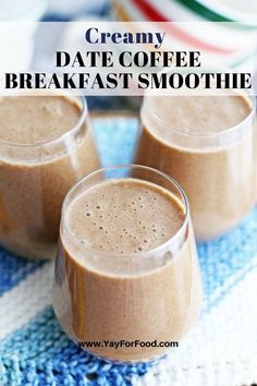 Coffee Breakfast Smoothie, Date Coffee, Date Smoothie, Coffee Breakfast, Healthy Energy, Energy Boost, Breakfast Smoothies, Smoothie Shakes, Breakfast Smoothie