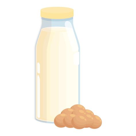 vector de dibujos animados de icono de botella de leche de soja. leche vegetal