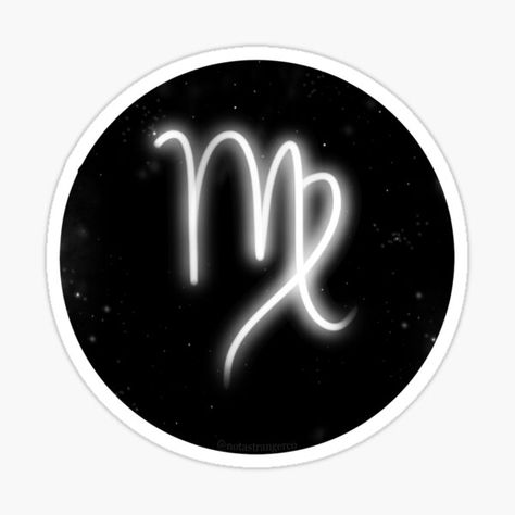 "Virgo" Sticker for Sale by notastranger Virgo Logo, Virgo Symbol Aesthetic, Virgo Dark Side, Virgo Stickers, Virgo Midheaven, Virgo Star Sign, Sticker Design, Vinyl Sticker