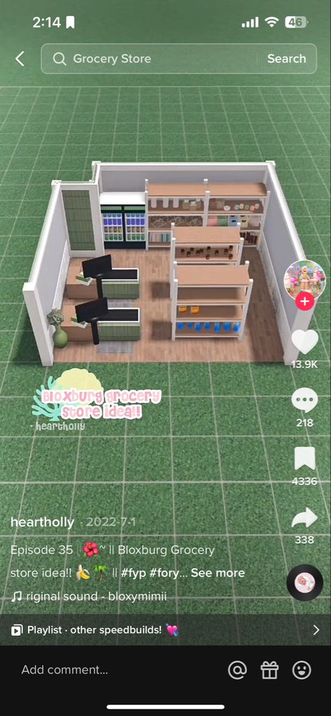 What To Put In A Bloxburg Town, Things To Put In A Bloxburg Town, Post Office Bloxburg Ideas, Bloxburg City Ideas Small Plot, Bloxburg Grocery Store Inside, Bloxburg Food Truck Ideas, Roblox Store Ideas, Stores To Make In Bloxburg, Bloxburg Clothes Shop Ideas