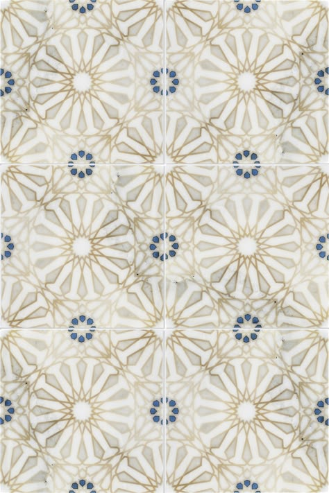 The Mossalli Pattern (Gold) shown on Carrara Artisan Stone Tile, Walker Zanger Tile, Pattern Tiles, Pattern Tile, Modern Tiles, Funky Design, Stone Tile, Beautiful Tile, Floor Patterns