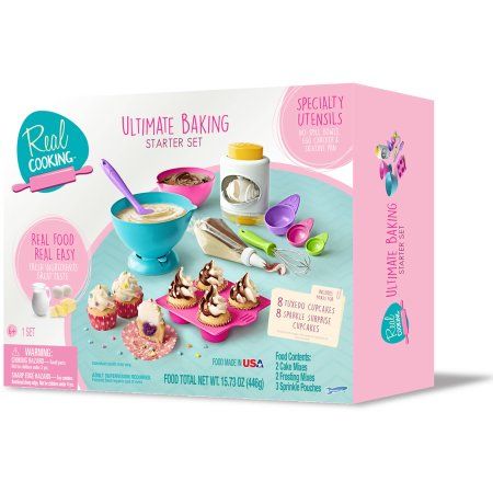 Real Cooking Ultimate Baking Starter Set, Multicolor Cooking Kits For Kids, Kids Cooking Set, Tasty Chocolate Chip Cookies, Cute Cooking, Cooking Kids, Kids Baking Set, Chef Cake, Kids Baking, Novelty Birthday Cakes