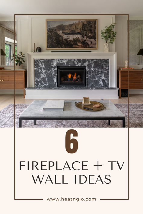 Fireplace TV walls are a stylish and functional way to create a focal point in any living space, combining the warmth of a fireplace with the convenience of a modern entertainment setup. Square Fireplace Tv Wall, Fireplace Tv Wall Tile, Fireplace Tv Wall Diy, Classic Tv Wall Design, Classic Tv Wall, Mid Century Modern Fireplace, Tv Over Fireplace, Tv Walls, Fireplace Tv Wall