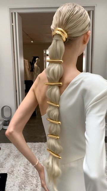 Hair Ideas Fancy, Braid With Accessories, Long Braids Hair, Luxury Hairstyles, Sophisticated Hair, Lelet Ny, High Fashion Hair, Best Hairstyles For Women, Fashion Hairstyles