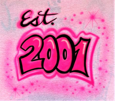 Airbrushed Shirts 2000s, Airbrush Shirts Ideas Design, Airbrush Graphic Design, Airbrush Shirt Ideas, Y2k Airbrush, Airbrushed Shirts, Senior Painted Jeans, Bratz Party, Sweet 16 Shirts