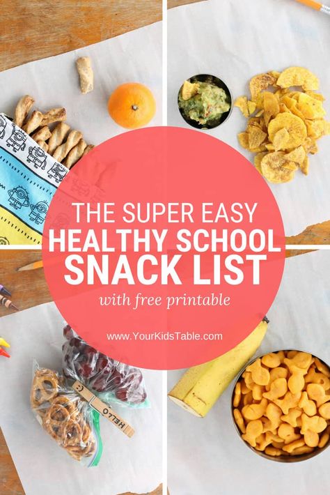 Check out this easy and healthy school snack list with over 20 ideas to send with your child, nut-free included. From preschoolers, kindergartners, or elementary school aged kids and beyond! #momadvice #schoolsnackideas #snacksforkids #kidssnacks #healthysnacks #kids #prek #kindergarten Snacks For Students, Healthy List, Toddler Treats, School Tricks, Snack List, Dude Food, Preschool Lunch, Healthy School Snacks, Pastas Recipes