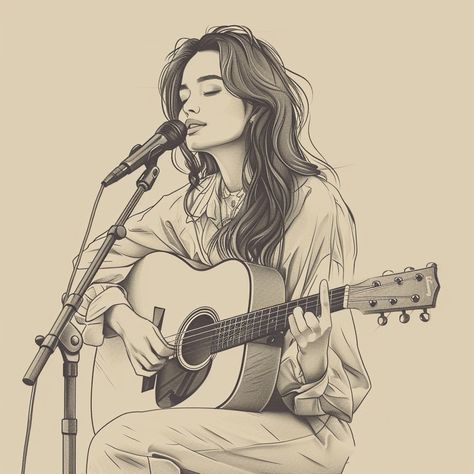 #art #artist #artwork #portrait #pinterest #pencil #sketch #pencilart #pencilsketch Figure Sketching Female, Pencil Shading Drawings, Drawing Guitar, Beautiful Pencil Sketches, Guitar Sketch, Haircuts For Women Over 40, Pencil Sketches Easy, Guitar Drawing, Pencil Drawing Images