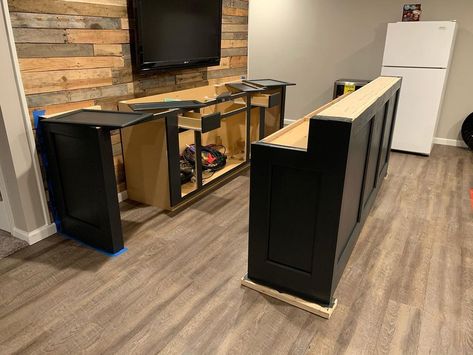 Basement bar is all finished up! Thanks to my buddy @laedernick for helping @meg_lynne_m and I out with the bar tops! The whole bar, tops… | Instagram Bar Tops, Draft Beer, Basement Remodel, Basement Bar, Made From Scratch, Bar Top, My Buddy, Basement Remodeling, The Bar