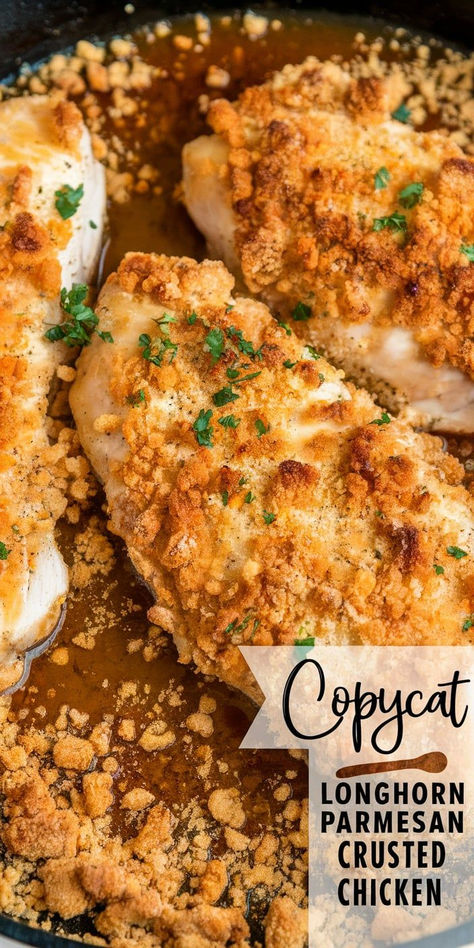 Crispy Parmesan Mozzarella Crusted Chicken, Crouton Crusted Chicken, Italian Crusted Chicken, Oven Parmesan Crusted Chicken, Oven Crusted Chicken, Copycat Longhorn Chicken, Gluten Free Parmesan Crusted Chicken, Parmesan Crusted Chicken Oven, Parmesan Crusted Chicken Thighs