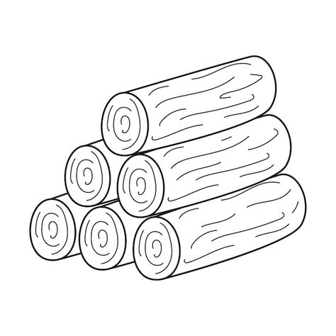 Doodle a stack of firewood a woodpile fo... | Premium Vector #Freepik #vector #tree-stump #tree-wood #trunk #log Log Drawing, Pile Of Logs, Doodle A, Wood Illustration, Fire Drawing, Wood Pile, Sketching Tips, Black And White Vector, How To Make Fire