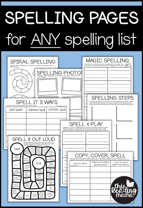 NO PREP Spelling Pages Activities To Practice Spelling Words, Spelling Word Activities Second, Spelling Worksheets 3rd Grade, How To Practice Spelling Words At Home, 3rd Grade Spelling Words List Activities, 1st Grade Spelling Games, Best Way To Teach Spelling Words, Grade 3 Word Work, Grade Two Spelling Words