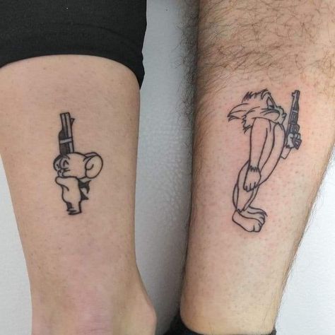 Best Friend Tattoo Ideas, Friend Tattoo Ideas, Cute Best Friend Tattoos, Disney Inspired Tattoos, Best Friend Tattoo, Cute Matching Tattoos, Matching Friend Tattoos, Brother Tattoos, Cute Couple Tattoos