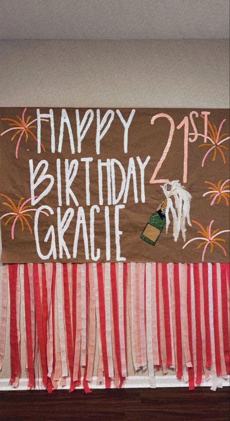 21 Bday Decorations Ideas, 21st Birthday Wall Decorations, 23rd Birthday Decor, 21 Poster Birthday, Nashville Birthday Decorations, 21st Birthday Signs Posters, 21st Birthday Poster Ideas, How To Make 21st Birthday Sign, 19th Birthday Banner