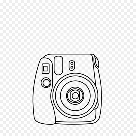 Polaroid Camera Template Printable, Polaroid Camera Clipart, Polaroid Camera Template, Instax Camera Drawing, Camera Template Aesthetic, Instax Drawings, Polaroid Camera Drawing, Camera Drawing Simple, Polaroid Clipart