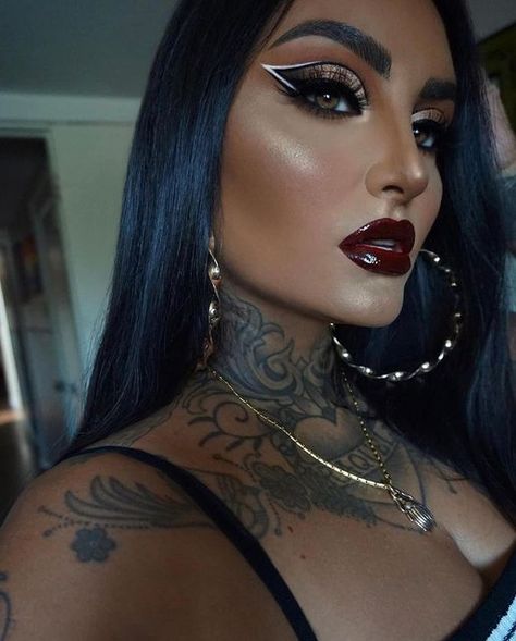 Sarah Cabrera, Dramatic Eye Makeup, Brow Pen, Barbie Makeup, Dark Lipstick, Queen Makeup, Glam Makeup Look, Goth Makeup, Dress Makeup