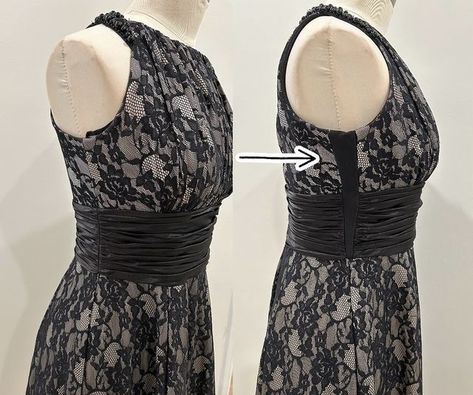 VANCOUVER ALTERATIONS AND TRAINING on Instagram: "Resizing and making 2 sizes bigger this pretty dress. It’s a good idea for your tight dress which is your favourite and don’t like to put it away 🤩👗✂️💎. @tefikoo ♥️. #alterations #dressalterations #letout#takein #resizing #mending #weddingdress #partydresses #sewing #handmade e" Making A Dress Bigger, Make A Dress Bigger, Make Dress Bigger, Fixing A Dress That Is Too Big, Resize Dress Too Big, How To Alter A Dress That Is Too Big, Resizing Dress Too Big, Dress Alterations, Plain Dress