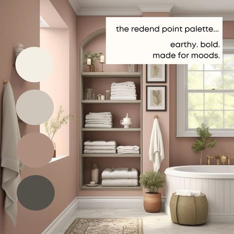 This Redend Point paint palette was professionally created with Sherwin Williams paint colors and features many best-selling colors.I have carefully selected a range of 9 colors for this palette, and included options for walls, trim, furniture, cabinets and doors. Sherwin Williams has hundreds of paint colors, each with their own unique undertones. This can make choosing the right paint colors hard. The colors in this collection were carefully selected to coordinate with each other - this makes Sherwin Williams Redend Point Bathroom, Sw Redend Point Bathroom, Cocoon Sherwin Williams Cabinets, Lemon Chiffon Sherwin Williams, Sherwin Williams Redend Point Bedroom, Sherwin Williams Apple Blossom, Sherwin Williams Smoky Salmon, Classic Sand Sherwin Williams, Secret Cove Sherwin Williams