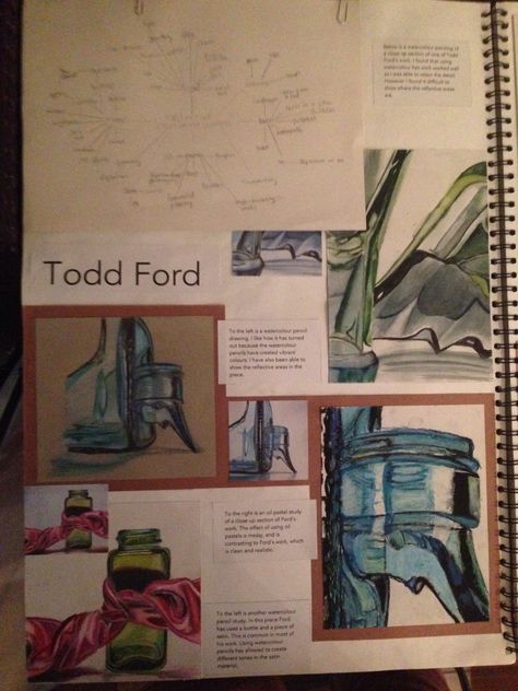 Todd Ford Artist Page, Gcse Reflections, Coursework Art, Fragments Art, A Level Sketchbook, Art Igcse, Gcse Sketchbook, Cat Diy Crafts, Art Reflection