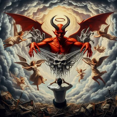 Diablo Art Demons, Angel Vs Demon Art, God Vs Devil, Angels Vs Demons, Diablo 3 Angel, Angels Vs Demons Battle, Angel Y Diablo, Cartoon Garden, Good Vs Evil