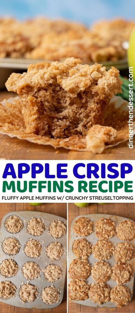 Apple Crisp Muffins, Best Apple Crisp, Dessert Breakfast, Cinnamon Chips, Homemade Muffins, Apple Crisp Recipes, Fall Breakfast, Streusel Topping, Apple Desserts