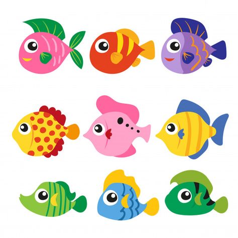 헬로키티 배경화면, Fish Clipart, Fruit Vector, Fish Graphic, Cartoon Fish, Fish Vector, Colorful Fish, Baby Art, Matching Games