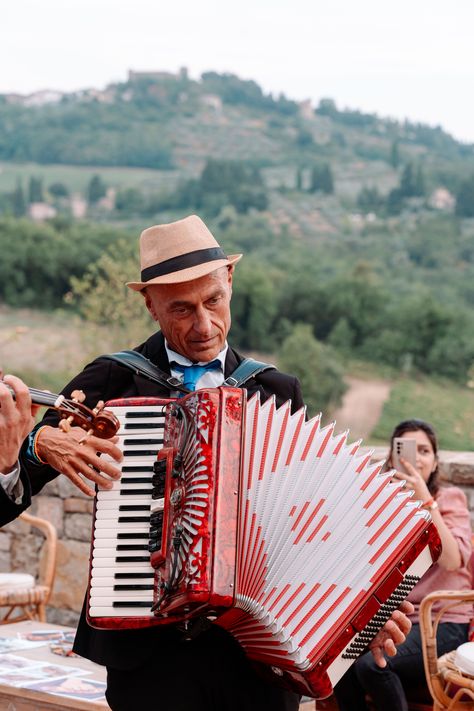 Live music entertainment with acoustic italian folk trio. #weddingmusicandlights #weddingmusic #weddinginspo Italian Night Party Decorations, Italian Wedding Pizza Party, White Italian Wedding, Italian Entertainment, Tuscany Ceremony, Italian Music Aesthetic, Italian Venue Wedding, Mediterranean Wedding Ceremony, Italian Welcome Party