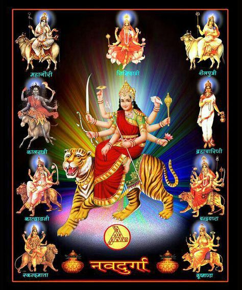 9 Manifestations of Durga Navdurga Images, Kali Hindu, Durga Mantra, Durga Picture, Durga Kali, Love Guru, Aadi Shakti, Happy Navratri Images, Shakti Goddess