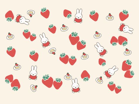 Croquette Desktop Wallpaper, Croquette Wallpaper Laptop, Valentines Pc Wallpaper, Pink Miffy Wallpaper Laptop, Wallpaper Backgrounds Dark Computer, Miffy Strawberry Wallpaper, Cute Core Laptop Wallpaper, Cute Imac Wallpaper, Strawberry Macbook Wallpaper